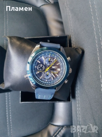Мъжки ръчен Часовник Citizen Blue Angels World Chronograph дата,ден час в месеца