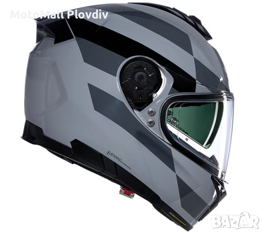 Каска Nolan N80-8 Alfiere N-Com 345 Gray Black – Гланц ECE 22.06, снимка 3 - Аксесоари и консумативи - 51892065