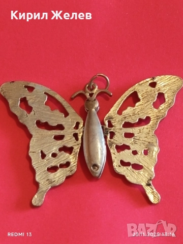 МЕДАЛЬОН с ФОРМА на ПЕПЕРУДА 🦋 в РЕТРО СТИЛ УКРАСЕН с МАЛКИ КРИСТАЛИ 51247, снимка 7 - Колиета, медальони, синджири - 52501942