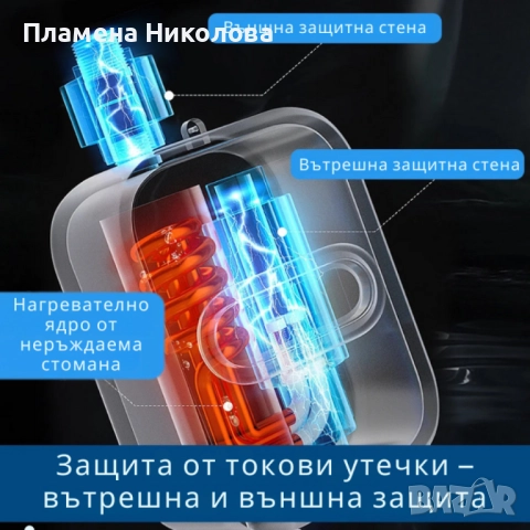 Проточен термостатичен бойлер за мигновена топла вода – Комплект с душ слушалка и регулатор, снимка 5 - Бойлери - 52658696