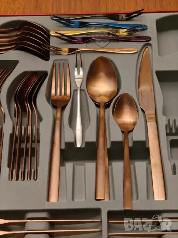   разпродажба Нови прибори за хранене неръждаема стомана 54 броя антична мед 