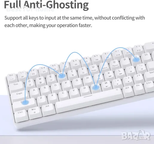 Геймърска клавиатура с LED подсветка и 68 клавиша TMKB60 , снимка 6 - Клавиатури и мишки - 50108457