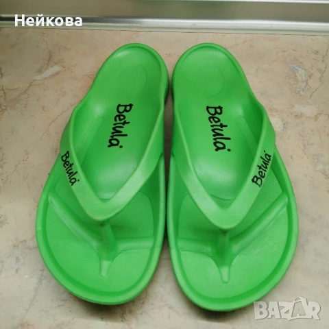 Чисто нови Betula by Birkenstock чехли – ярко зелени, размер 41, снимка 5 - Чехли - 51351923