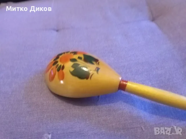 Сувенирна ръчно рисувана дървена лъжица 19см нова от соца, снимка 3 - Декорация за дома - 49442263