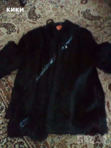 Дамско черно палто ЕКО кожа