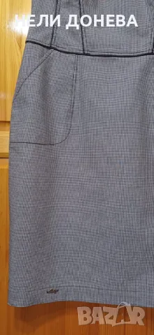 Красива Рокля на Rosi Fashion с Декорации Кожа в "Пипит черно и бяло"! НОВА! ХЛ !, снимка 5 - Рокли - 48261768