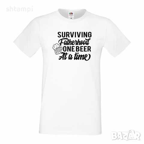 Мъжка тениска Surviving Fatherhood One Beer At A Time Дядо,Празник,Татко,Изненада,Повод,Рожден ден, , снимка 4 - Тениски - 36504832
