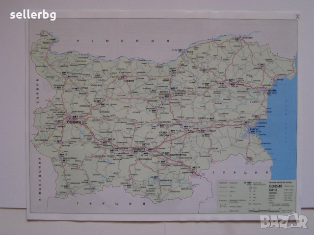 Карта на България с населени места и пътища