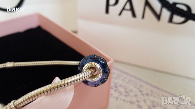 Сребърен талисман мурано, снимка 4 - Гривни - 33002943