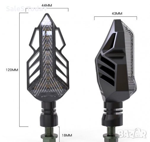 Мигач за мотопеди листо, мотоциклети, АТВ, скутер или мотор, 12V, дневна светлина и мигач, бял, снимка 2 - Аксесоари и консумативи - 32213341