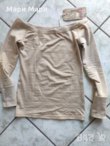 Pause Jeans блуза лодка деколте, бежов цвят, снимка 5 - Блузи с дълъг ръкав и пуловери - 26363908