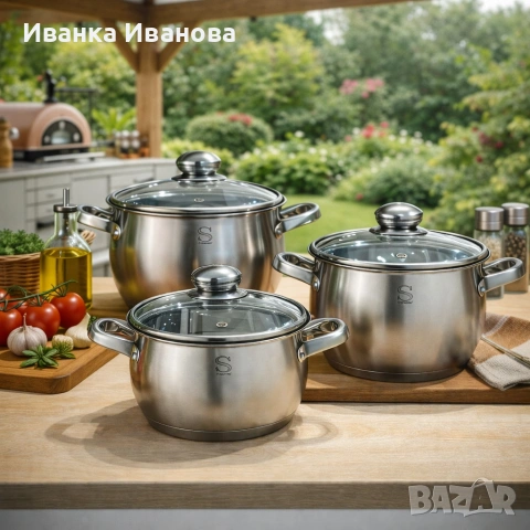 Комплект тенджери Swissgold EMMIE (SG-18099) – 3 броя с 5-слойно капсуловано дъно