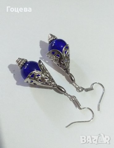 Разкошен комплект бижута в кралско синьо и филигранни орнаменти в цвят Сребро , снимка 2 - Бижутерийни комплекти - 40095817