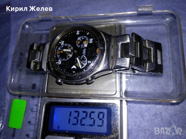 SWATCH SWISS AG2005 Марков ОРИГИНАЛЕН ШВЕЙЦАРСКИ КВАРЦОВ ЧАСОВНИК с ВЕРИЖКА БЛАГОРОДНА СТОМАНА 35320, снимка 2 - Мъжки - 39893611