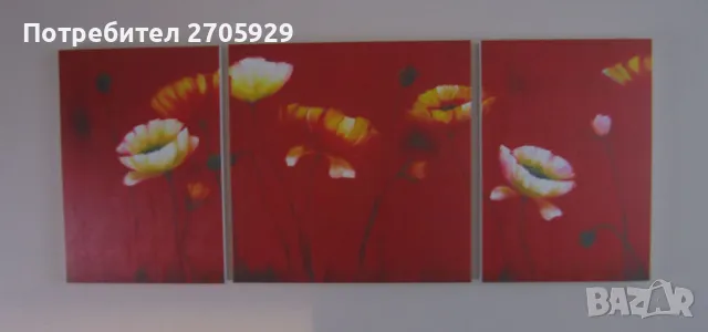 3 бр. картини "Макове", снимка 4 - Картини - 50228838