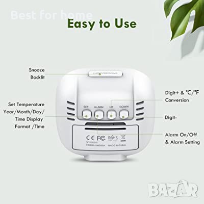 Часовник/ будилник с термометър и Atmoko HM606A , снимка 5 - Друга електроника - 37346987