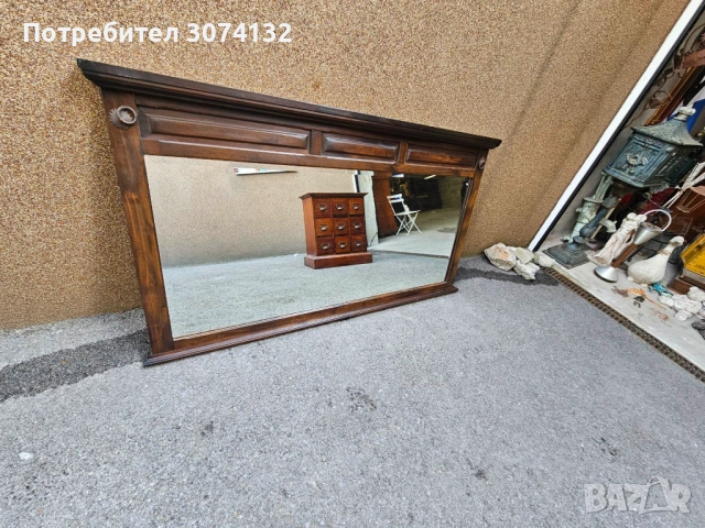 Голямо огледало с рамка от масив, снимка 5 - Огледала - 53569787