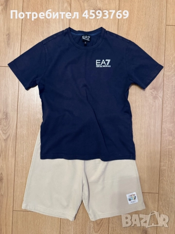 Детска тениска и панталонки ЕА7, размер 140 см, снимка 2 - Детски тениски и потници - 52325315