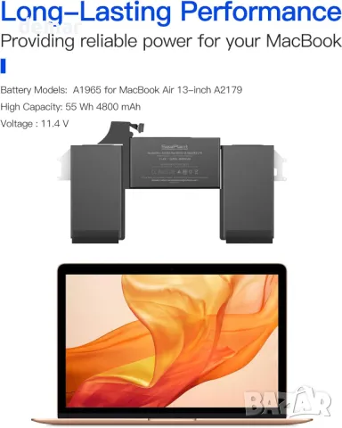 A2179 Батерия за MacBook Air 13-инчов A2179 2020 A1965, снимка 4 - Батерии за лаптопи - 49859683