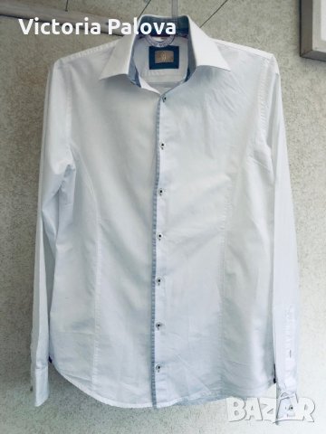 Класическа бяла риза Q1,гладък памук, снимка 1 - Ризи - 28695871