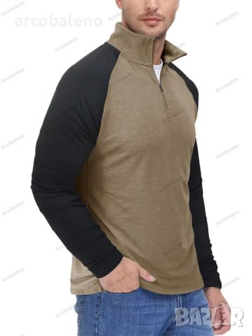 Нова мъжка блуза с дълъг ръкав и висока яка, 8цвята - 023, снимка 4 - Блузи - 41387142