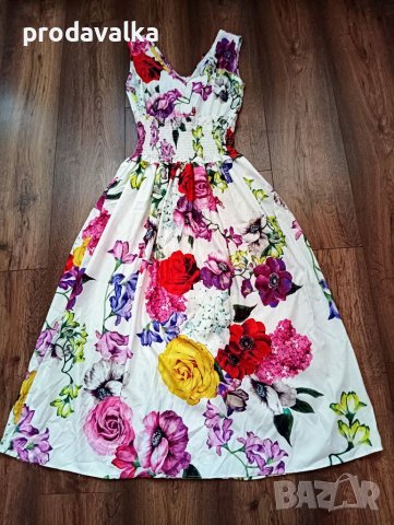 Дамска рокля с флорални мотиви , снимка 4 - Рокли - 40044974