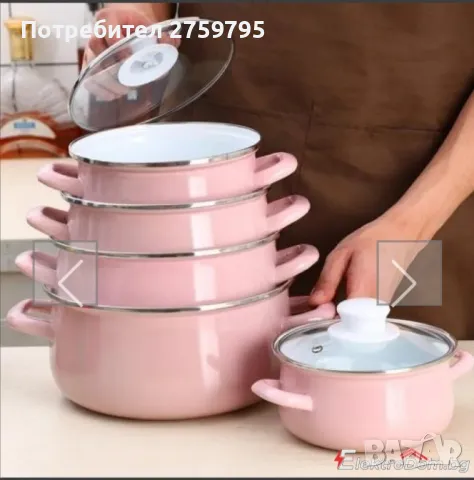 ХИТ.Комплект 5 броя тенджери, със 5 бр стъклени капаци Висококачествена изработка

,РОЗОВИ., снимка 3 - Съдове за готвене - 49399757