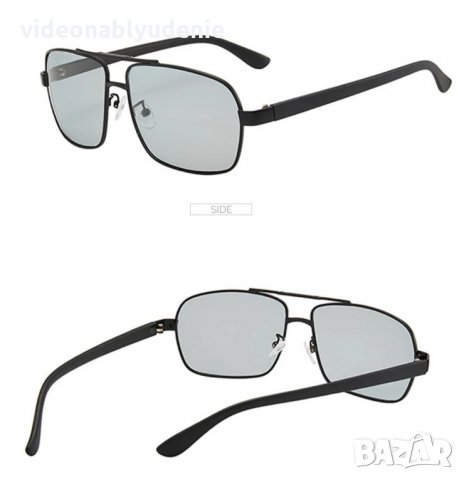 UV400 100% Защита Хамелеон Слънчеви Поляризирани Фотохроматични Очила с Здрава Солидна Метална Рамка, снимка 7 - Слънчеви и диоптрични очила - 32543667