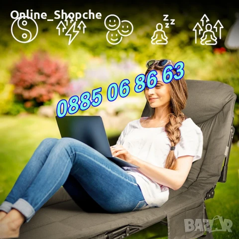 Сгъваемо походно легло тип шезлонг, шезлонг походно легло, снимка 4 - Градински мебели, декорация  - 50661497