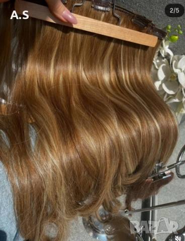 естествена коса 50см 100гр на щипки 