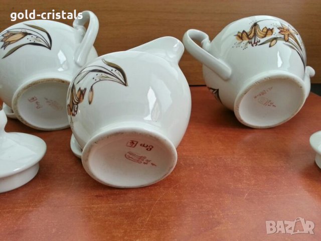 руски  порцелан чайник  захарница латиера , снимка 11 - Антикварни и старинни предмети - 27021724