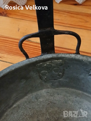Стар ретро бъкърен тиган , снимка 5 - Антикварни и старинни предмети - 53243206