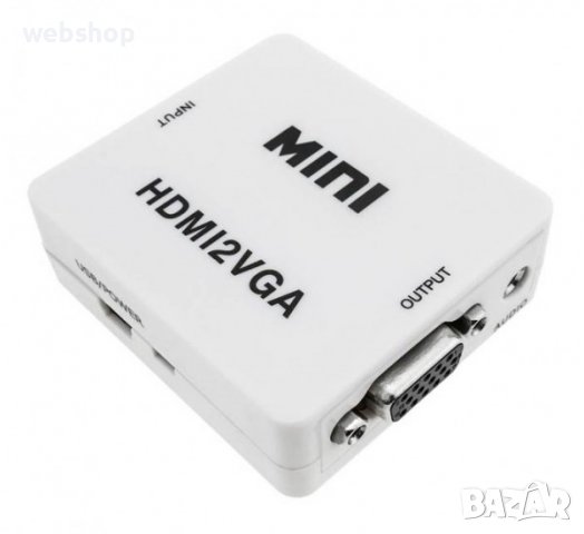 Конвертор, преобразувател вход HDMI(ж) изход VGA(ж)+3,5mm JACK(ж), снимка 1