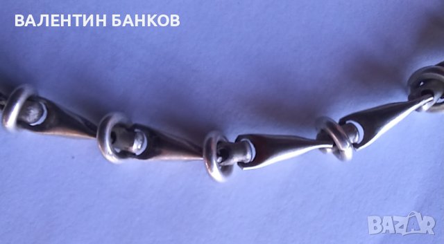 Сребърен синджир с дизайнерска плетка, снимка 1 - Колиета, медальони, синджири - 44066713