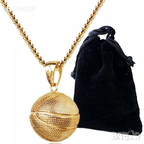 Баскетболна топка - Колие ( Златисто ) , снимка 3 - Колиета, медальони, синджири - 26478001