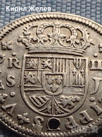 Сребърна монета 2 реала 1723г. Филип пети Севиля Испания 12225, снимка 9 - Нумизматика и бонистика - 42969080