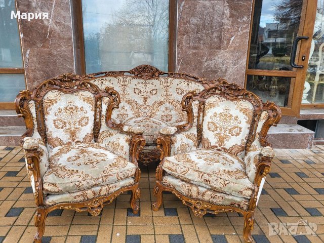 Италианска барокова холна гарнитура 02250, снимка 5 - Дивани и мека мебел - 38772929