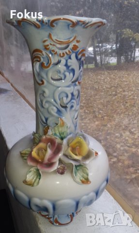 Страхотна голяма порцеланова ваза Capodimonte порцелан