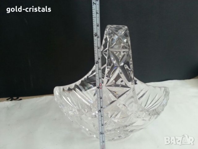кристална купа кошничка фруктиера бонбониера, снимка 4 - Антикварни и старинни предмети - 26647355