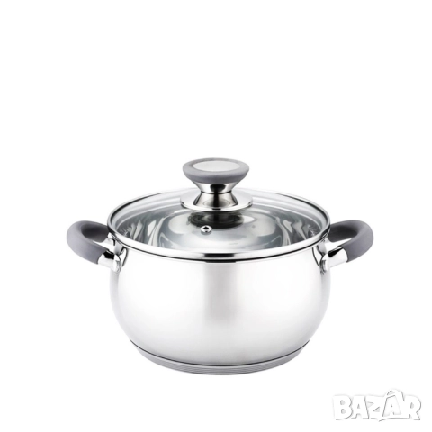 Тенджера Voltz, различна съвместимост, сиви/червени дръжки, Неръждаема стомана, снимка 4 - Съдове за готвене - 52125867