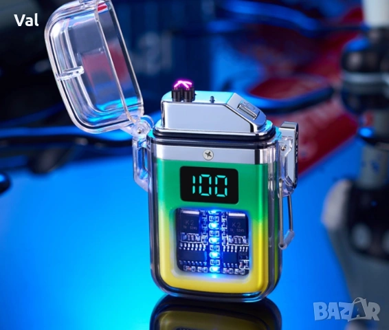 Елегантна прозрачна ветроустойчива запалка с LED светлинки, снимка 8 - Други стоки за дома - 53253963