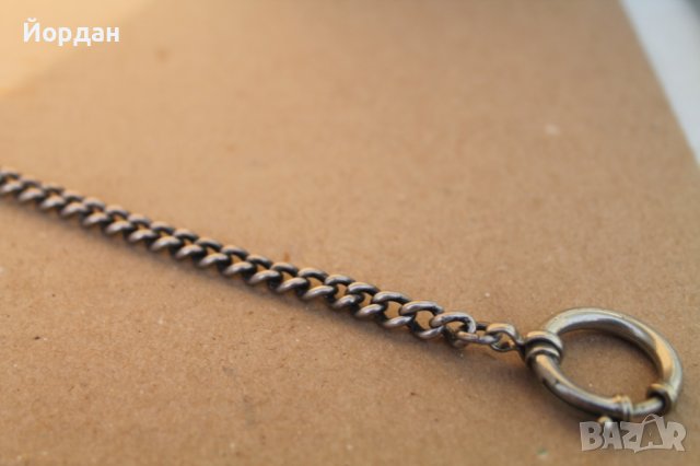 Сребърен синджир/кюспек за джобен часовник, снимка 2 - Антикварни и старинни предмети - 43895901