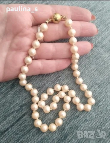 Два различни броя / Винтидж / Колие / Огърлица от натурални перли със златиста закопчалка, снимка 6 - Колиета, медальони, синджири - 42863043