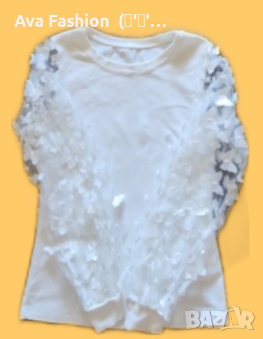 Хит цена! Прекрасна блузка тюл с ЗД ръкави-пеперуди, снимка 2 - Детски Блузи и туники - 40191770