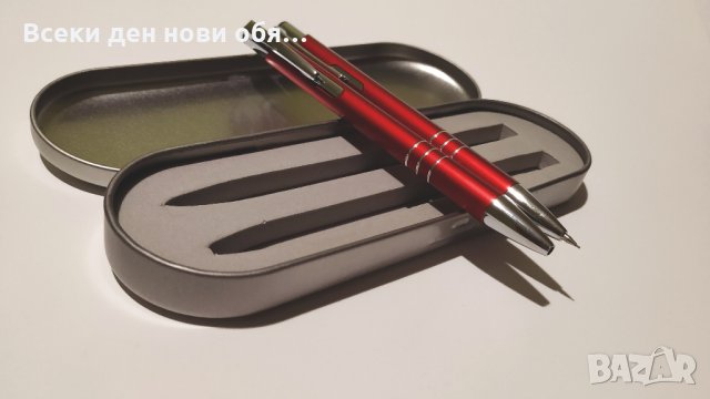 Луксозен комплект - химикал и тънкописец в метална кутия , снимка 2 - Други - 28898116