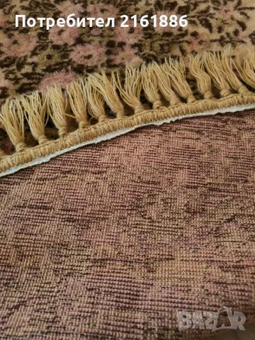 Кръгъл килим с ресни и диаметър 150 см, снимка 4 - Килими - 50264717