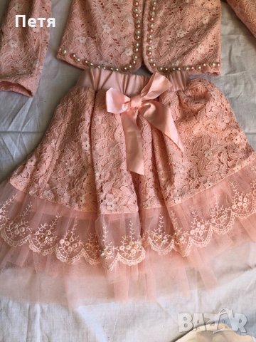Сако и пола за момиче - цвят праскова, снимка 2 - Детски рокли и поли - 32814523