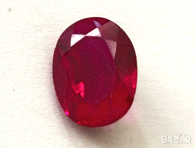 Естествен фасетиран рубин  5.90 k. Сертификат, снимка 4 - Други - 52242676