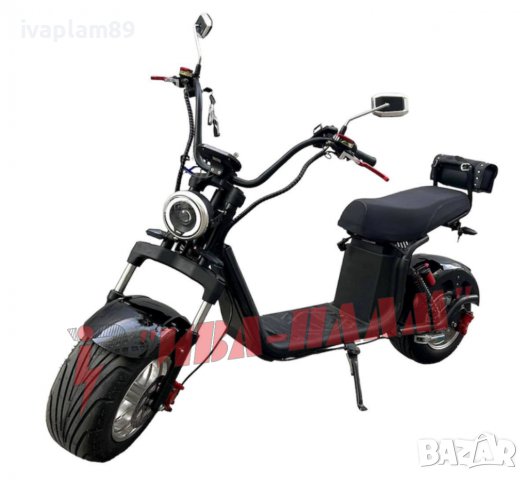 Електрически скутер ’Harley’-3000W,60V,22aH+Преносима батерия+Bluetooth+Аларма+ЛИЗИНГ