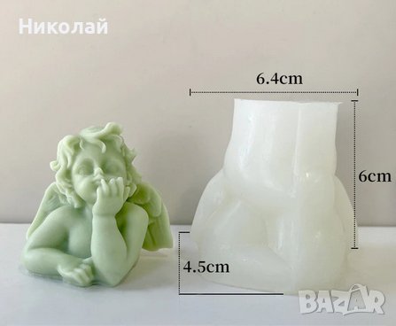 Силиконов молд за свещи малък Ангел , форма за свещ